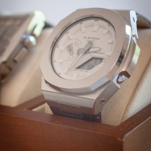 (Brand New) Casio GA-2100 Customized in Nautilus Silver with White Dial - Picture 9 of 16